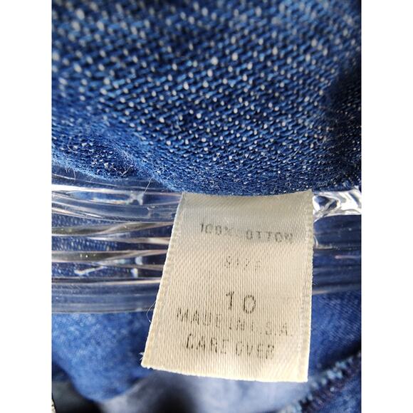 Nantucket Denim Shirt Dress Size 10 Pleated Skirt Long Sleeve Button Front - Picture 9 of 9